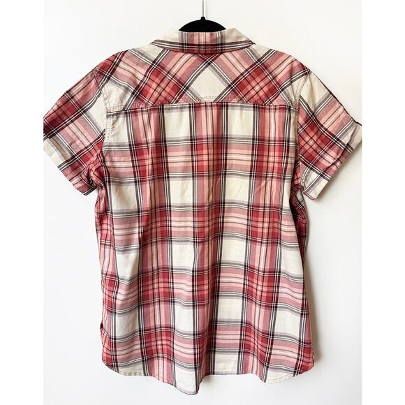 Carhartt Men's Plaid Short Sleeve Button Down Relaxed Fit Red XL - Picture 2 of 7